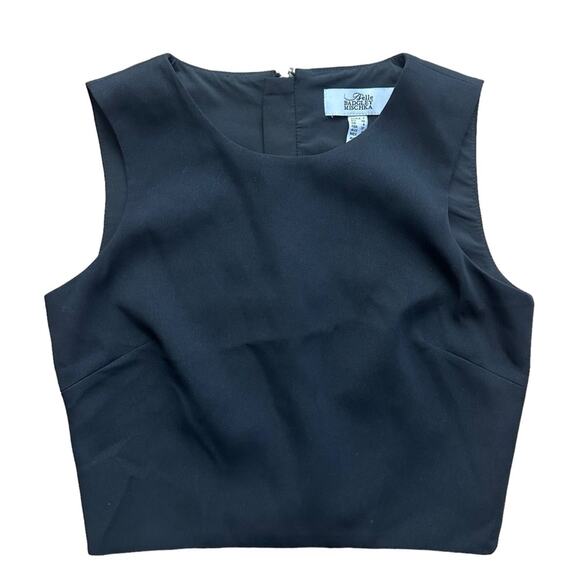 Belle Badgley Mischka Black Sleeveless Crop Top Size US 2 - Picture 4 of 11